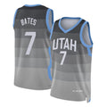 Utah #7 Bates Player Basketball Sleeveless Gray Jersey Tamar For Adult Youth