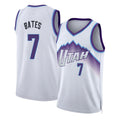 Utah #7 Bates Player Basketball Sleeveless White Jersey Tamar For Adult Youth