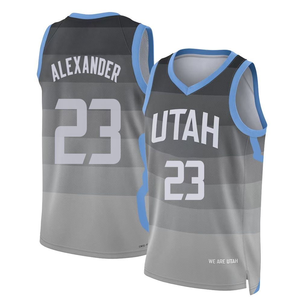 Utah #23 Alexander Player Basketball Sleeveless Gray Jersey Trey For Adult Youth