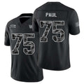 Washington #75 Paul Player Football V Neck Short Sleeve Black Jersey Chris For Men Youth Women Gift