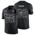 Washington #38 Davis Player Football V Neck Short Sleeve Black Jersey Fred For Men Youth Women Gift