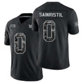 Washington #0 Sainristil Player Football V Neck Short Sleeve Black Jersey Mike For Men Youth Women Gift