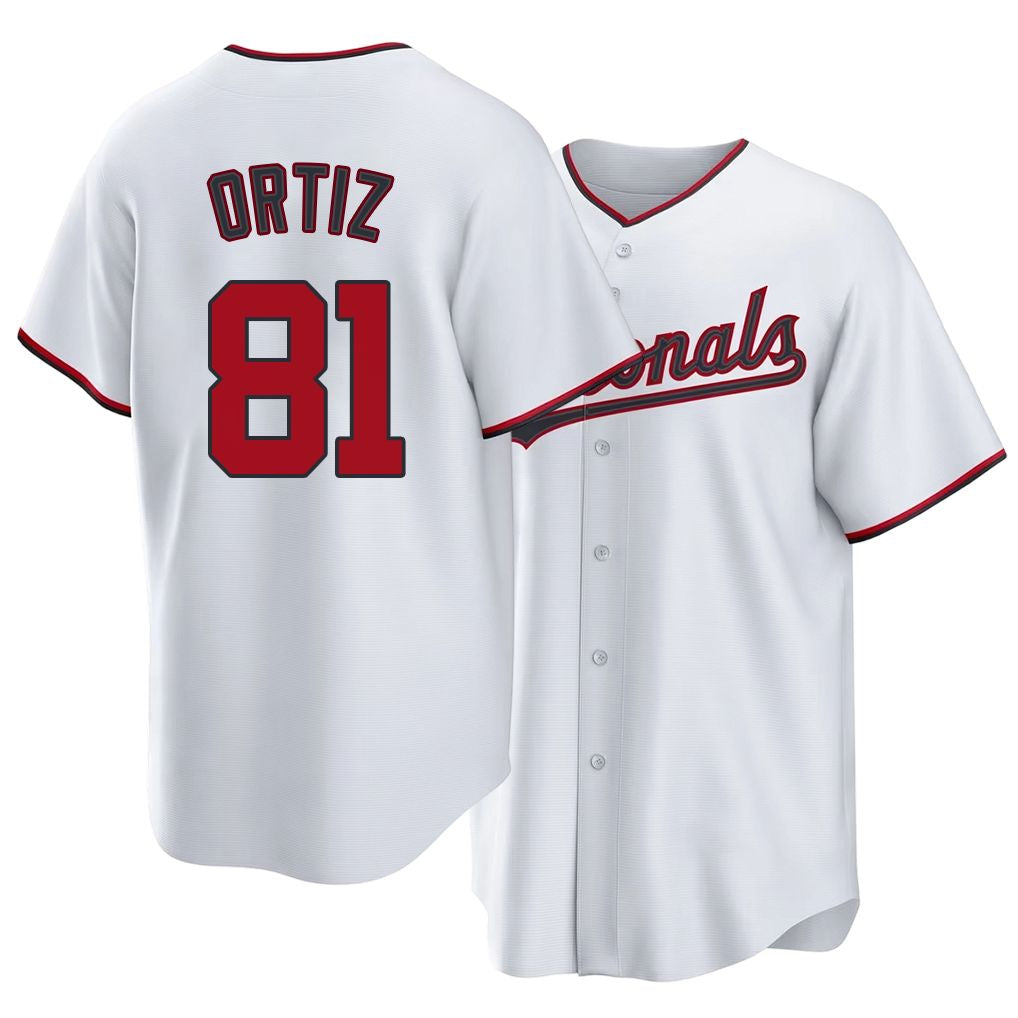 Washington #81 Ortiz Player Baseball Short Sleeve white Jersey Abimelec For Men Women Youth Gift