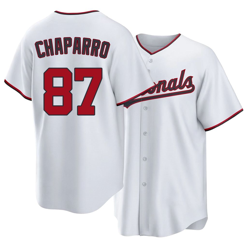 Washington #87 Chaparro Player Baseball Short Sleeve white Jersey Andrés For Men Women Youth Gift