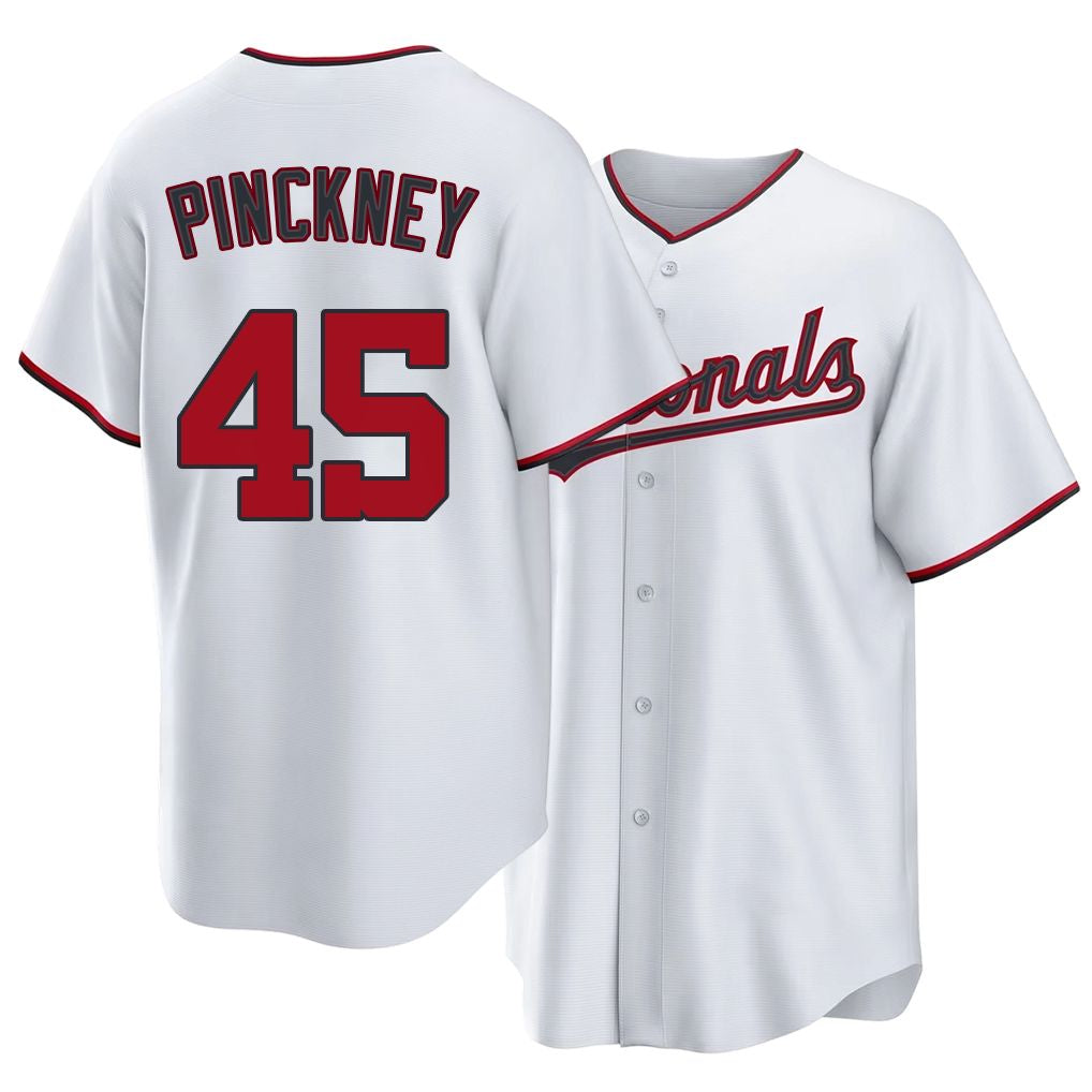 Washington #45 Pinckney Player Baseball Short Sleeve white Jersey Andrew For Men Women Youth Gift