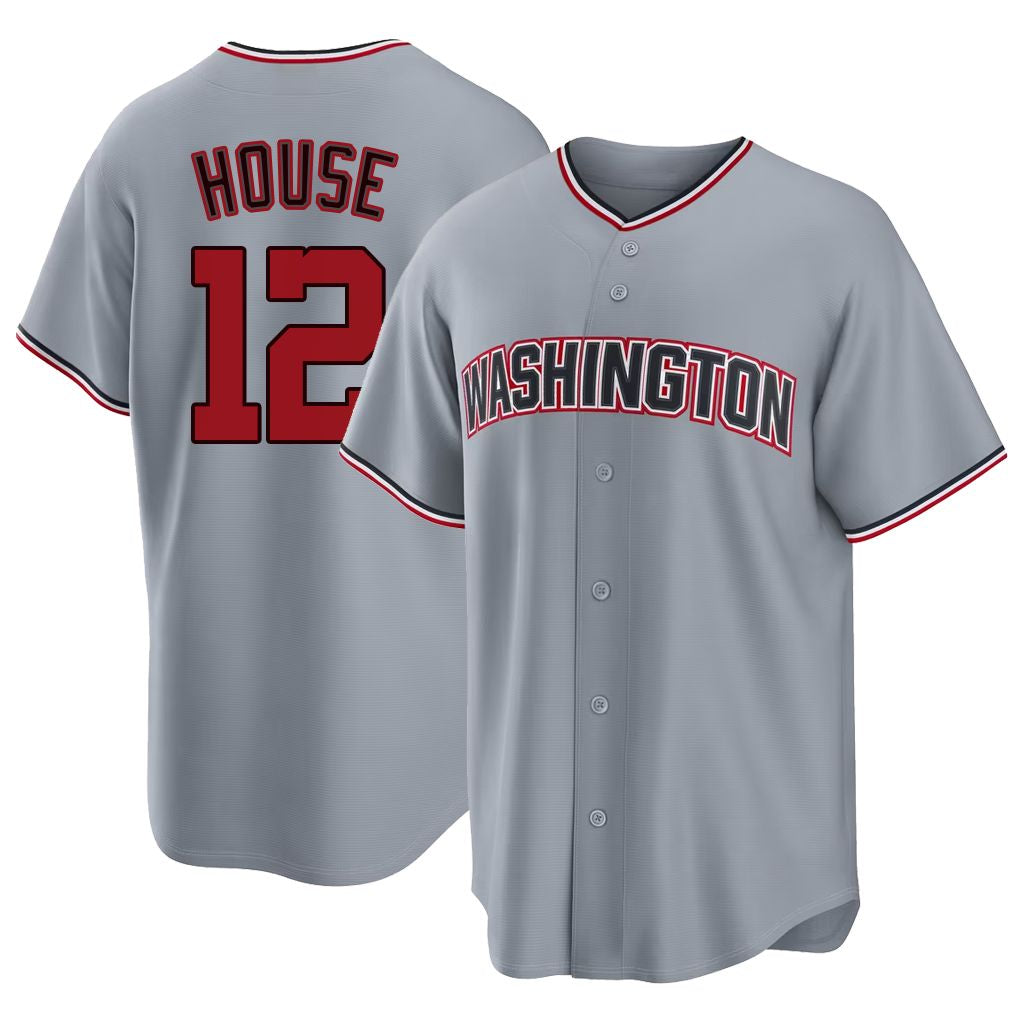 Washington #12 House Player Baseball Short Sleeve gray Jersey Brady For Men Women Youth Gift