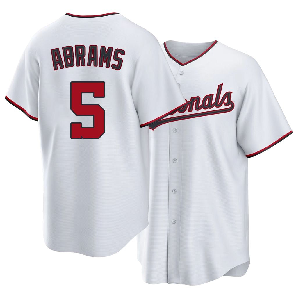 Washington #5 Abrams Player Baseball Short Sleeve white Jersey CJ For Men Women Youth Gift