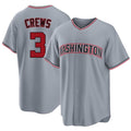 Washington #3 Crews Player Baseball Short Sleeve gray Jersey Dylan For Men Women Youth Gift