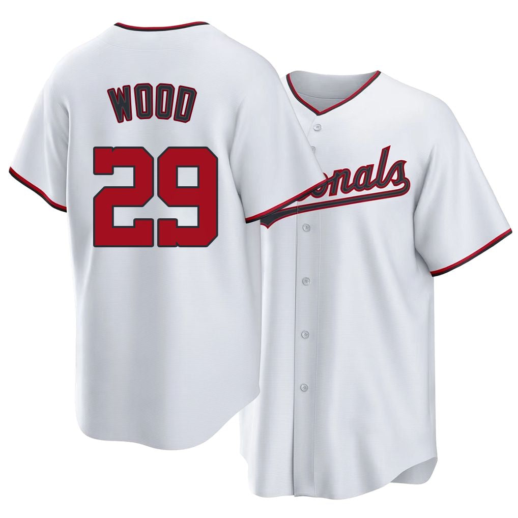 Washington #29 Wood Player Baseball Short Sleeve white Jersey James For Men Women Youth Gift