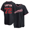 Washington #72 Simpson Player Baseball Short Sleeve nevy Jersey Jared For Men Women Youth Gift