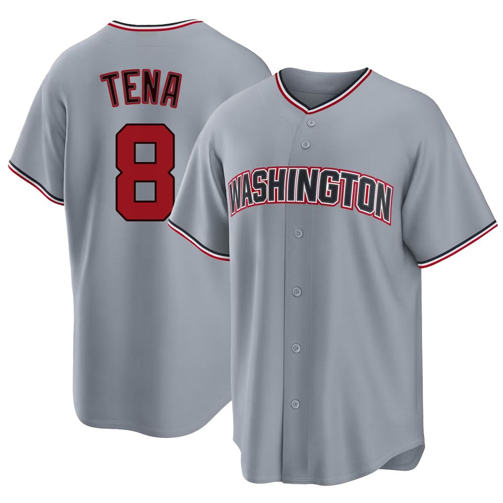 Washington #8 Tena Player Baseball Short Sleeve gray Jersey Jose For Men Women Youth Gift