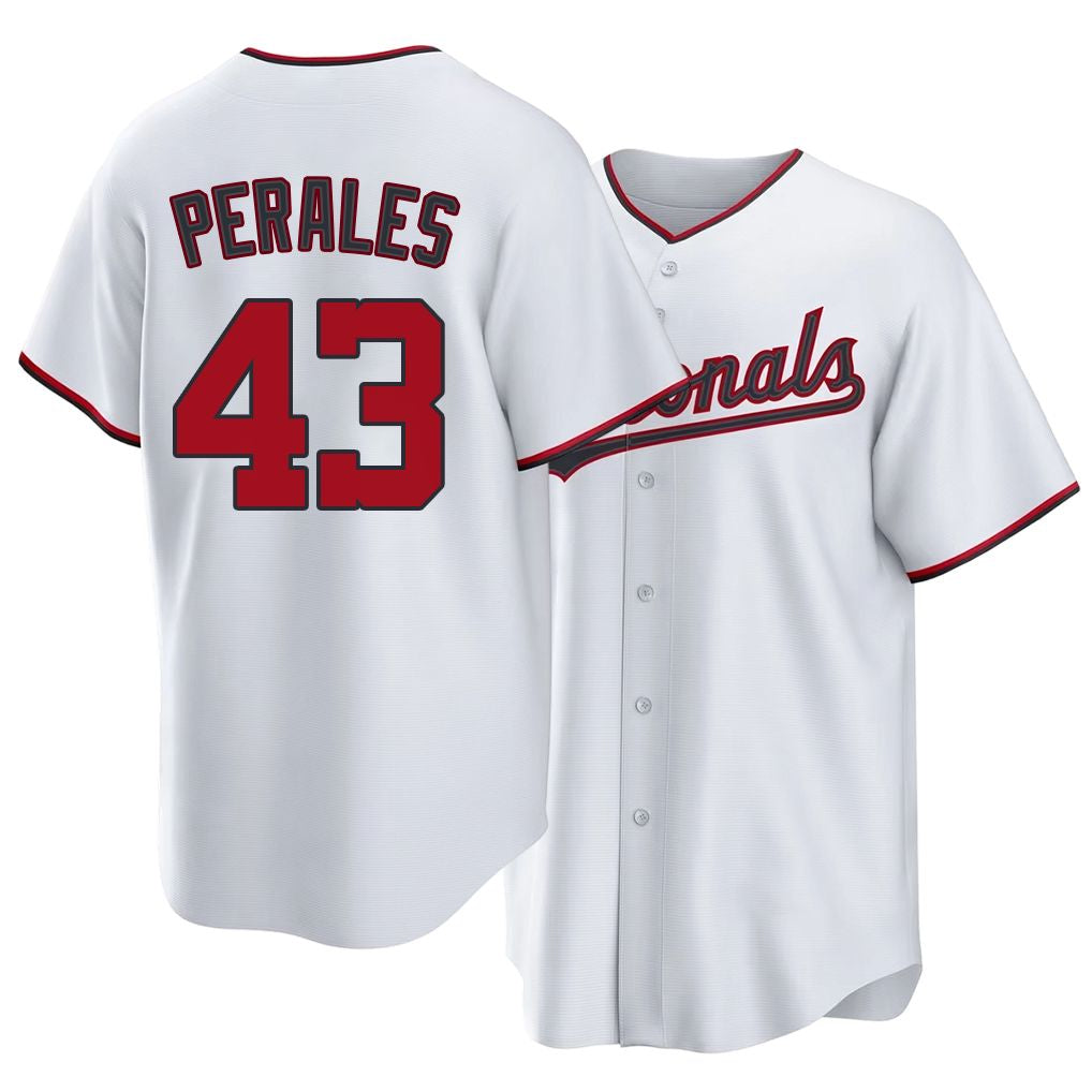 Washington #43 Perales Player Baseball Short Sleeve white Jersey Luis For Men Women Youth Gift
