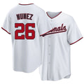 Washington #26 NuNez Player Baseball Short Sleeve white Jersey Nasim For Men Women Youth Gift