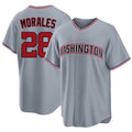 Washington #28 Morales Player Baseball Short Sleeve gray Jersey Yohandy For Men Women Youth Gift