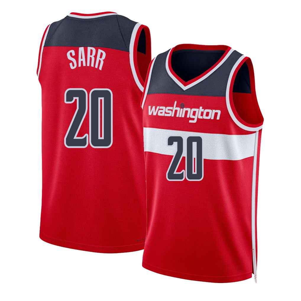 Washington #20 Sarr Player Basketball Sleeveless Red Jersey Alex For Adult Youth