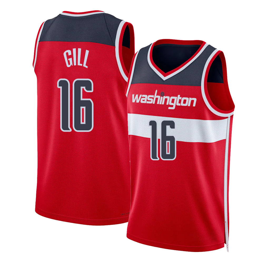 Washington #16 Gill Player Basketball Sleeveless Red Jersey Anthony For Adult Youth
