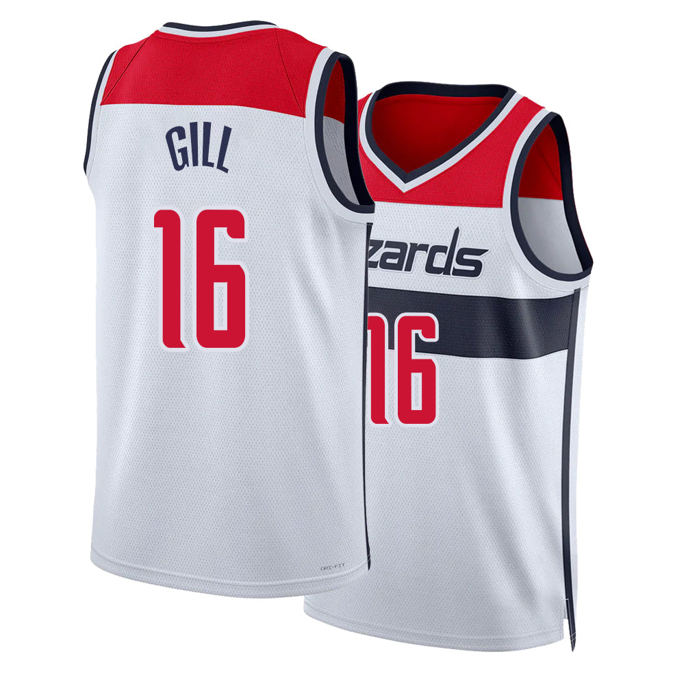 Washington #16 Gill Player Basketball Sleeveless White Jersey Anthony For Adult Youth