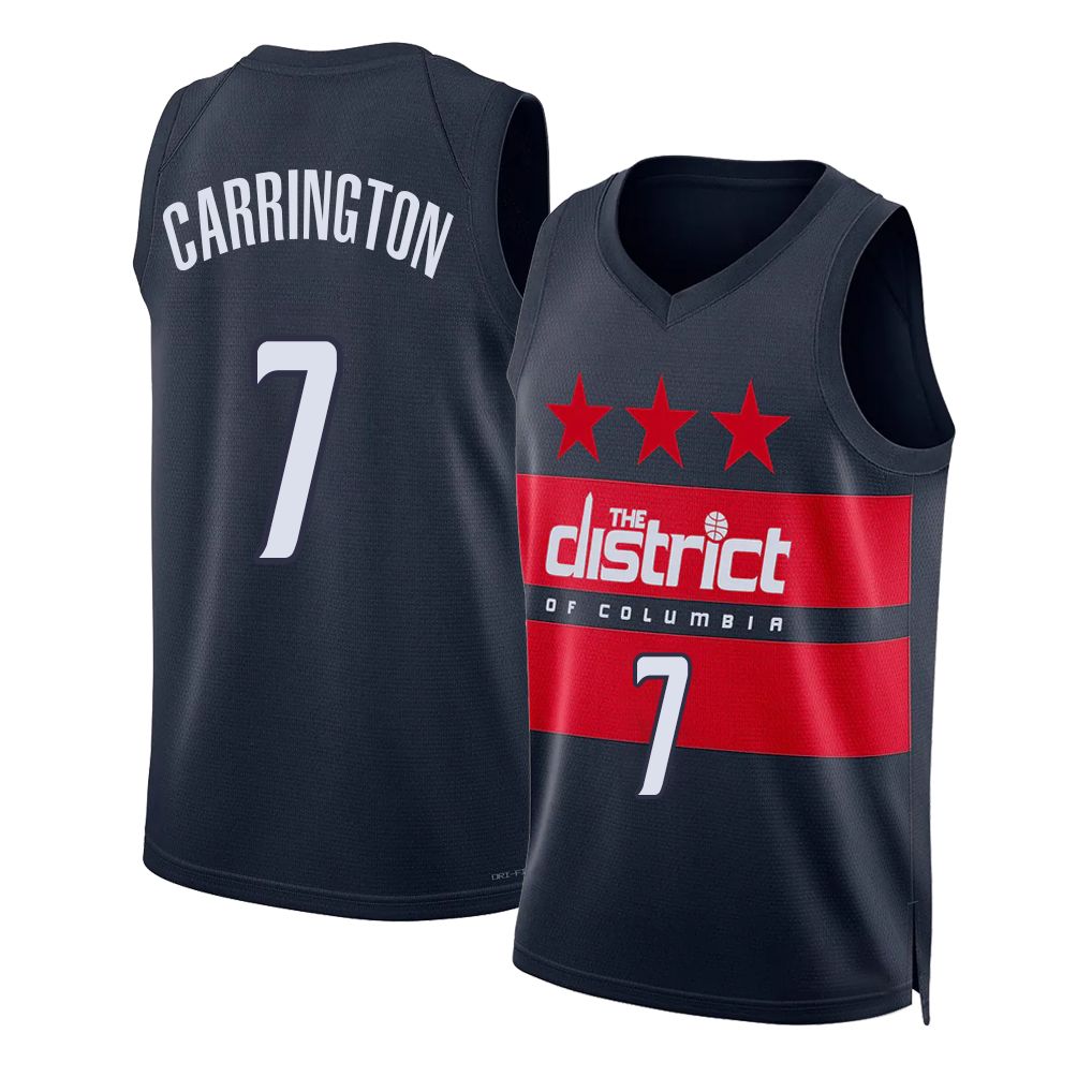 Washington #7 Carrington Player Basketball Sleeveless Navy Jersey Bub For Adult Youth