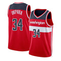 Washington #34 Okpara Player Basketball Sleeveless Red Jersey Felix For Adult Youth