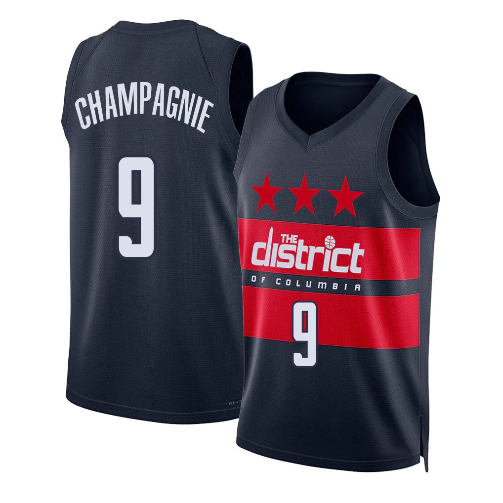 Washington #9 Champagnie Player Basketball Sleeveless Navy Jersey Justin For Adult Youth