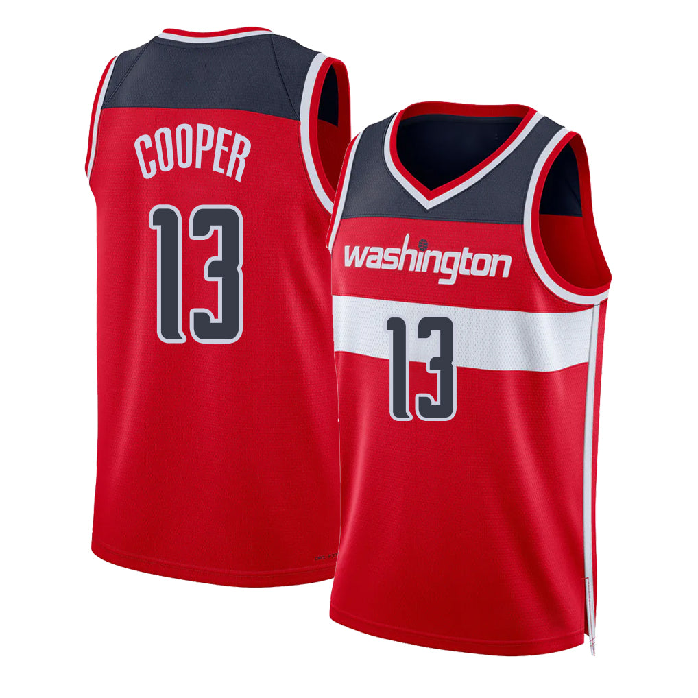 Washington #13 Cooper Player Basketball Sleeveless Red Jersey Sharife For Adult Youth