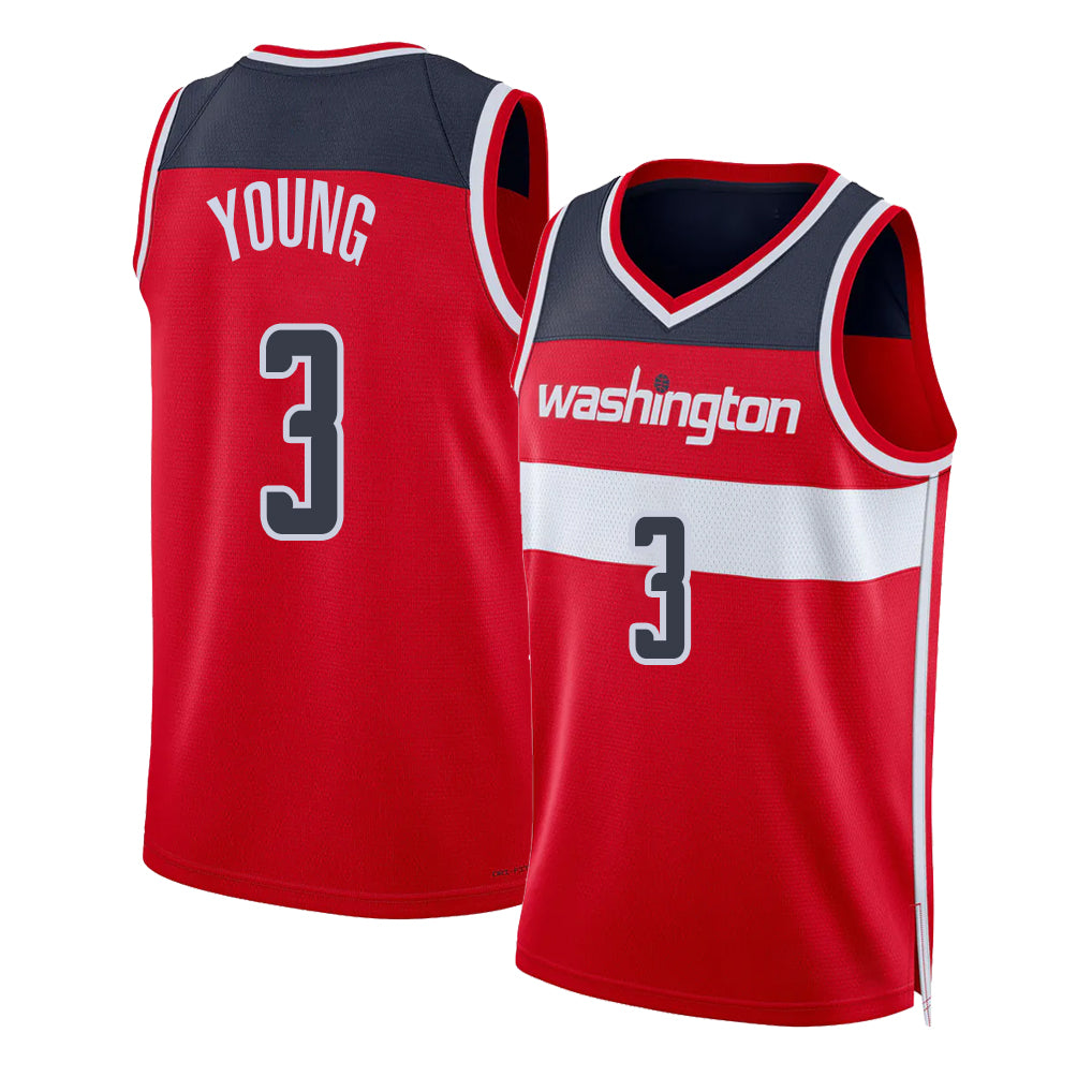 Washington #3 Young Player Basketball Sleeveless Red Jersey Trae For Adult Youth
