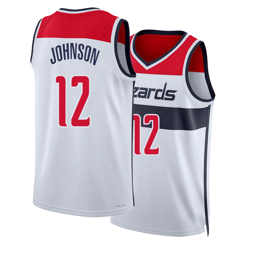 Washington #12 Johnson Player Basketball Sleeveless White Jersey Trae For Adult Youth
