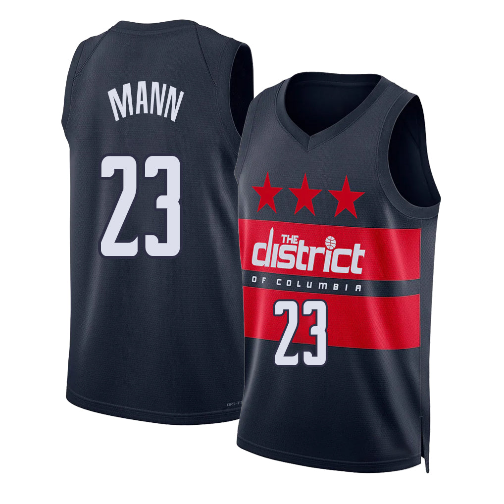 Washington #23 Mann Player Basketball Sleeveless Navy Jersey Tre For Adult Youth
