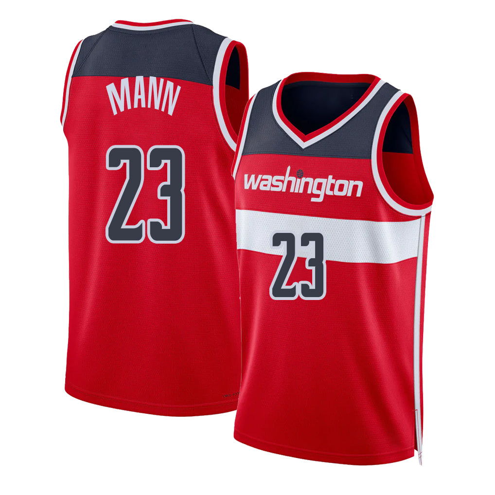 Washington #23 Mann Player Basketball Sleeveless Red Jersey Tre For Adult Youth