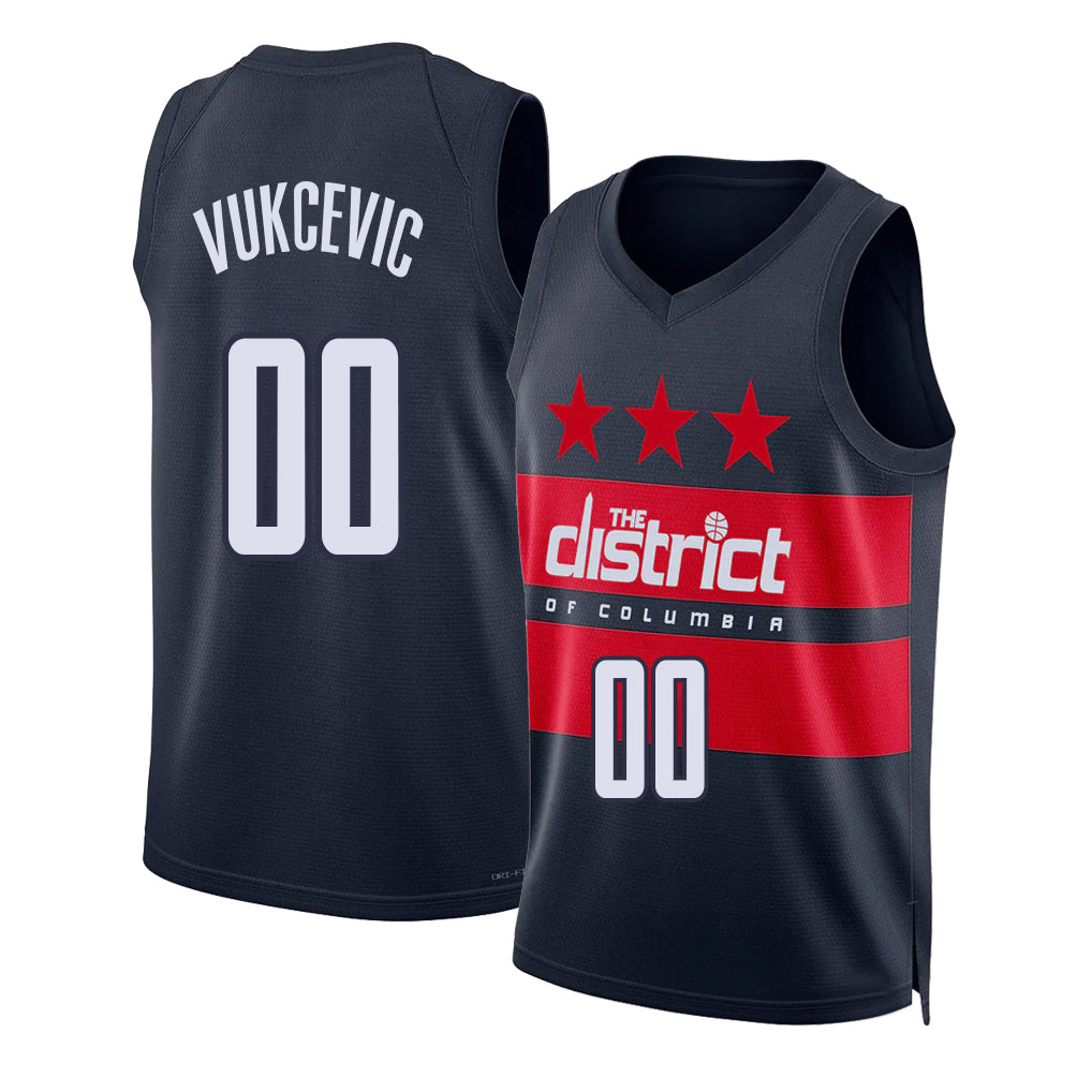 Washington #00 Vukcevic Player Basketball Sleeveless Navy Jersey Tristan For Adult Youth