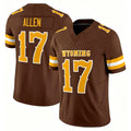 Wyoming #17 Allen Player College Football V Neck Short Sleeve Brown Jersey Josh For Men Youth Women