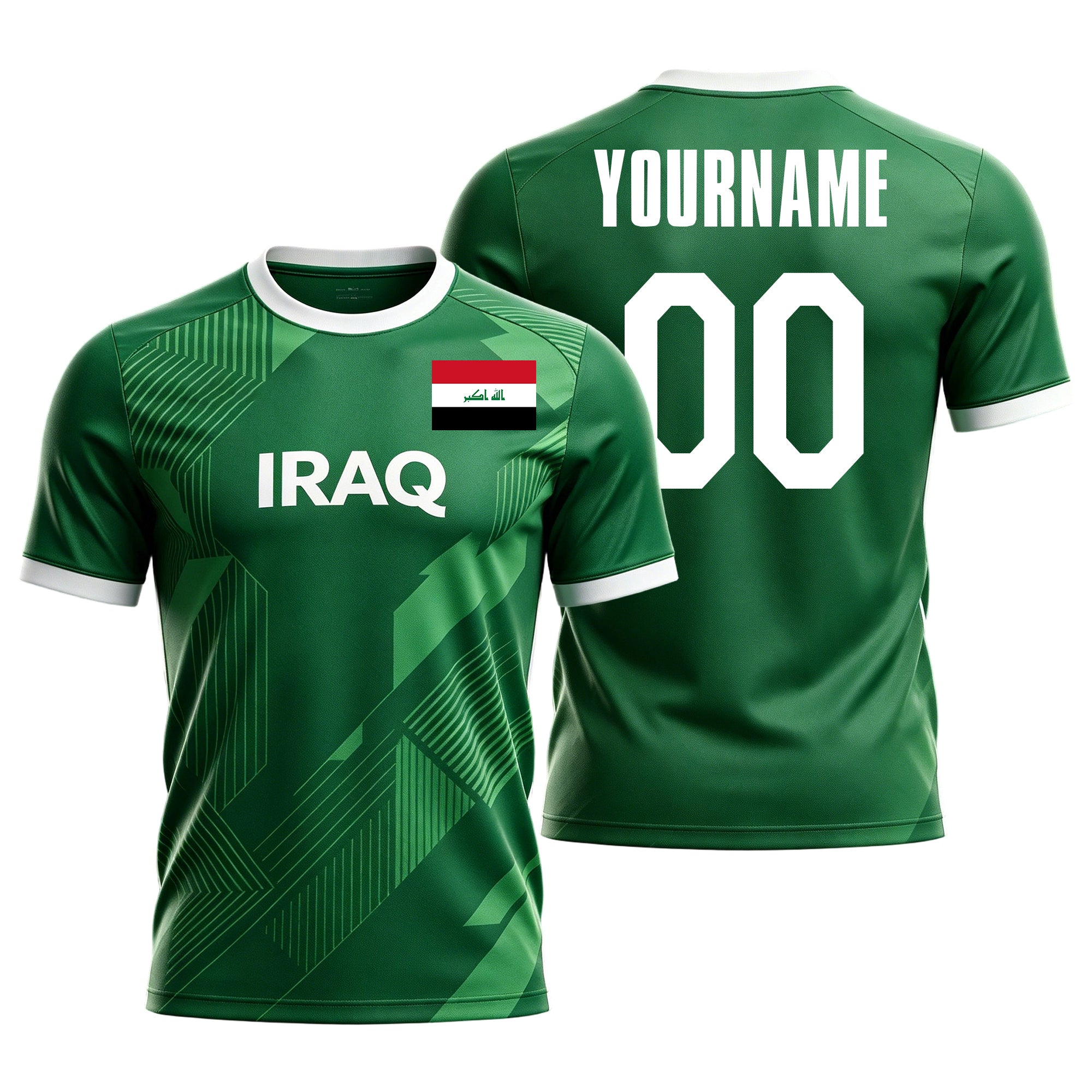 Custom Iraq Soccer Jersey – Personalized Name & Number Football Shirt:2026 Cup Kids Youths Mens Womens Fans