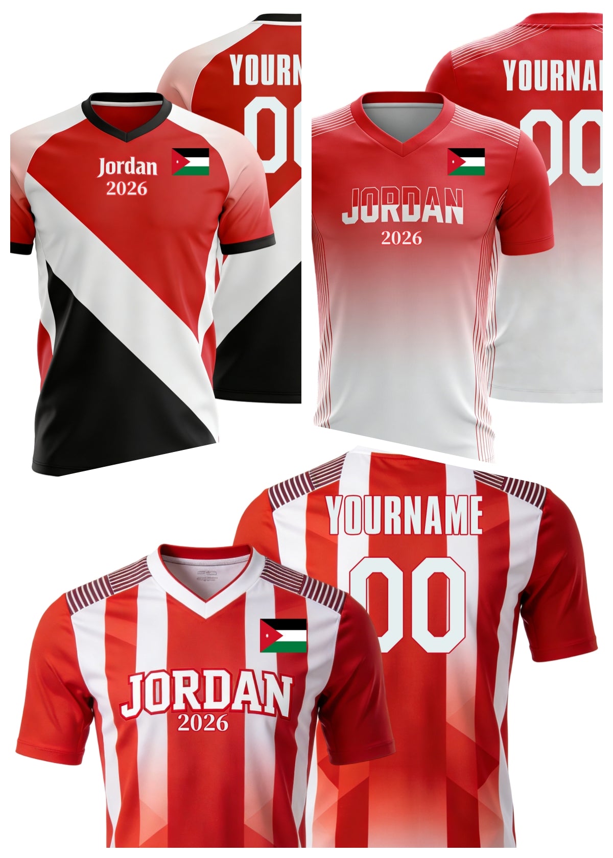 Custom Jordan Soccer Jersey – Personalized Name & Number Football Shirt:2026 Cup Kids Youths Mens Womens Fans