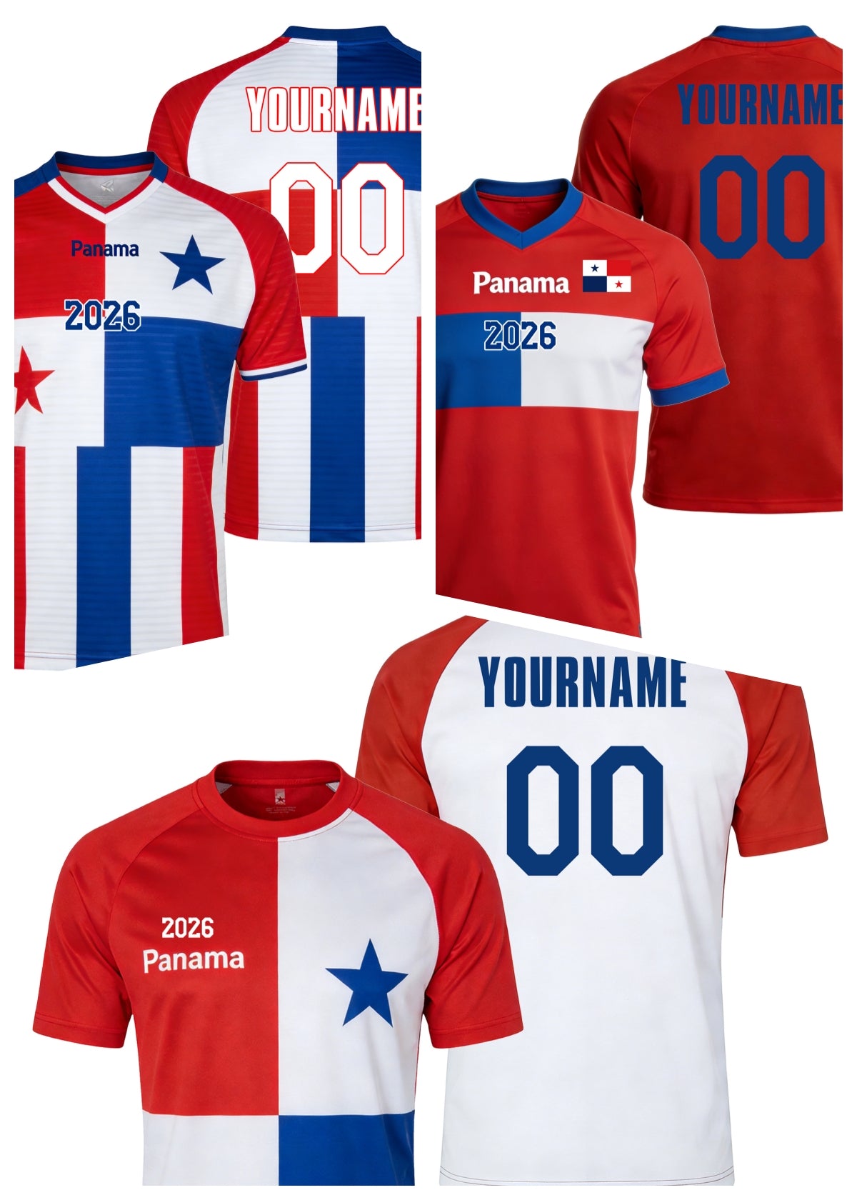 Custom Panama Soccer Jersey – Personalized Name & Number Football Shirt:2026 Cup Kids Youths Mens Womens Fans